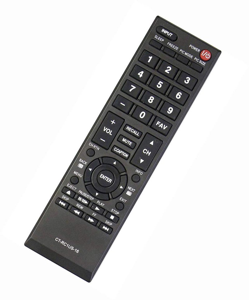 UBay New CT-RC1US-16 Remote Control Replacement for Toshiba TV 28L110U 32L110U 32L220U 40L310U 43L310U 43L420U 49L310U 49L420U 55L310U 65L350U 19AV600 19C100U 24L4200 26C10 - Image 1